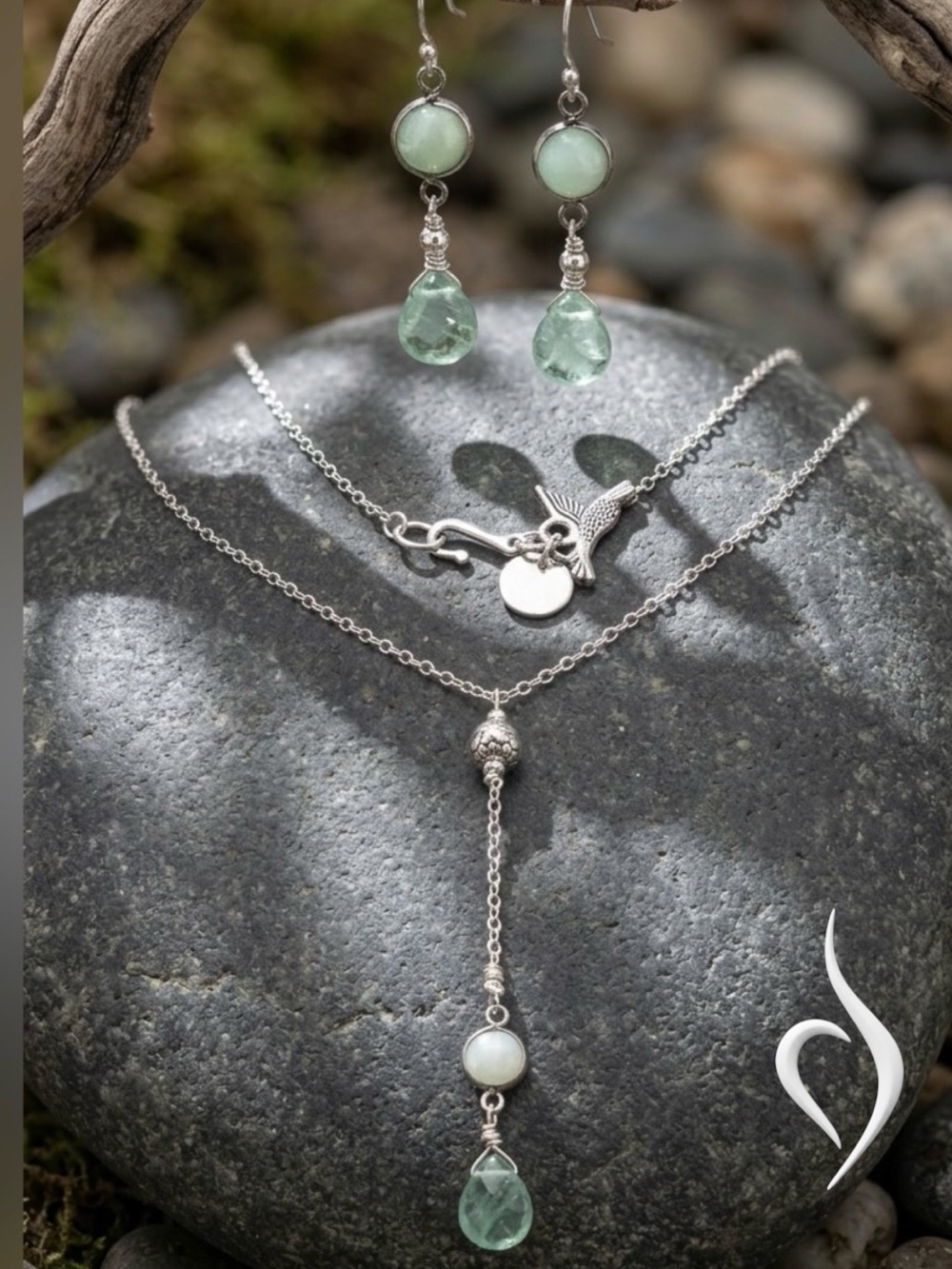 Sterling Silver & Fluorite Lariat Necklace